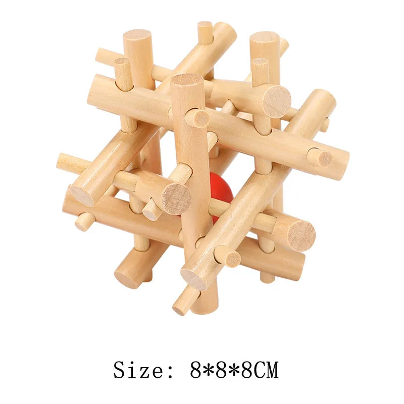 Wooden Luban Lock Unlock Interlock Game Brain Teaser Puzzle Inteligencia Rompecabezas 3D De Madera Montessori Educational Toys