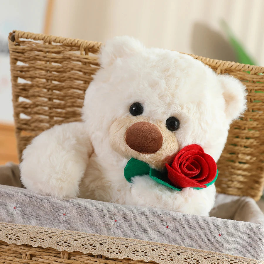 Rose Teddy Bear, Heart-Shaped Bear Doll