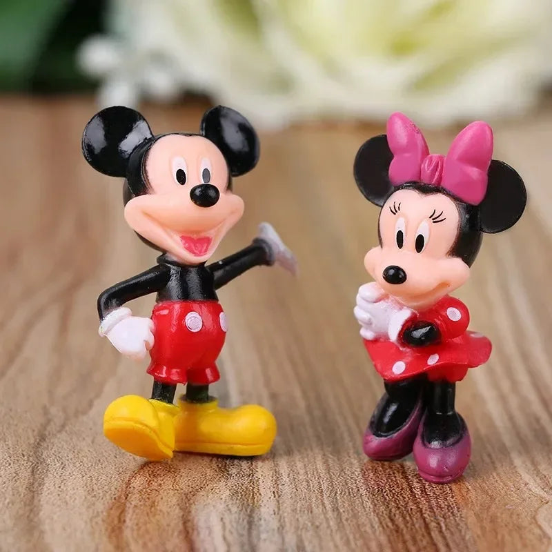 6Pcs/Set Disney GK Mickey Mouse Minnie Goofy Plut Donald Duck Daisy Anime Character PVC Model Toy Collection Ornaments Xmas Gift