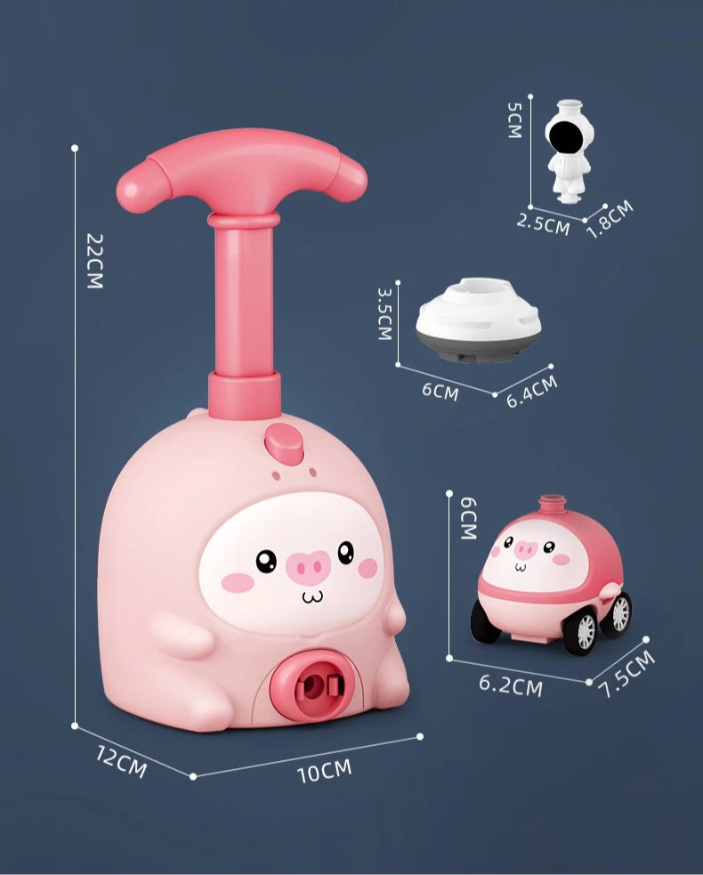 Children Air Power Vehicle Funny Science Experimen Cartoon Animals Aerodynamic Flying Balloon Car Kids Educational Puzzle Toys