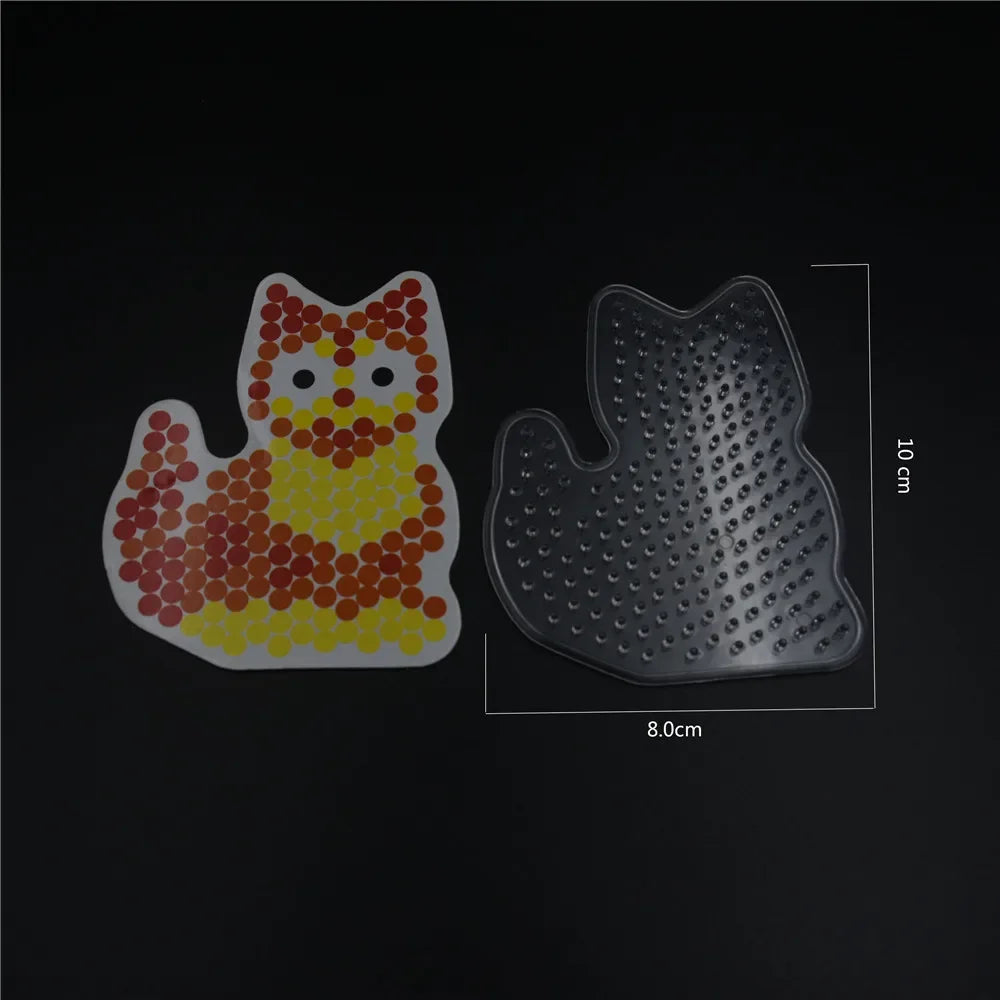 5mm Hama Beads Template with Color Paper Plastic Stencil Jigsaw Perler Puzzles Pixel Beads Diy Transparent Shape Puzzle Pegboard