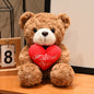 15/25CM Kawaii Cartoon Anime Love Rose Hat Bear Stuffed Animal Plush Toy Children's Couple Bear Handmade Doll Festival Gift