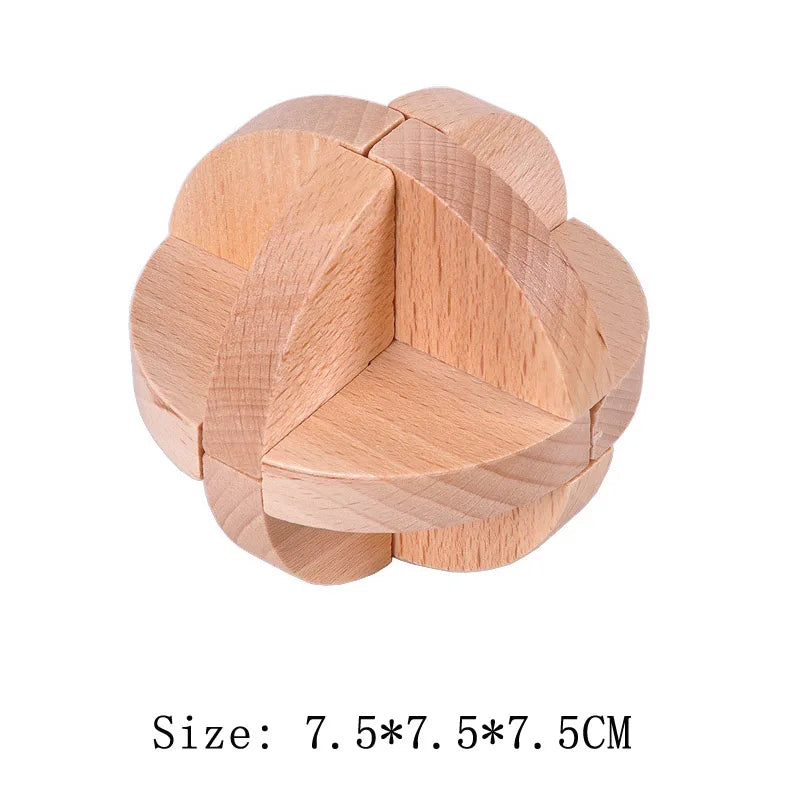 Wooden Luban Lock Unlock Interlock Game Brain Teaser Puzzle Inteligencia Rompecabezas 3D De Madera Montessori Educational Toys
