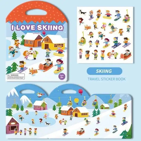 Reusable Sticker Books for Kids Jelly Bubble Scene Stickers DIY Puzzle Game Educational Learning Classic Toys for Children Gift