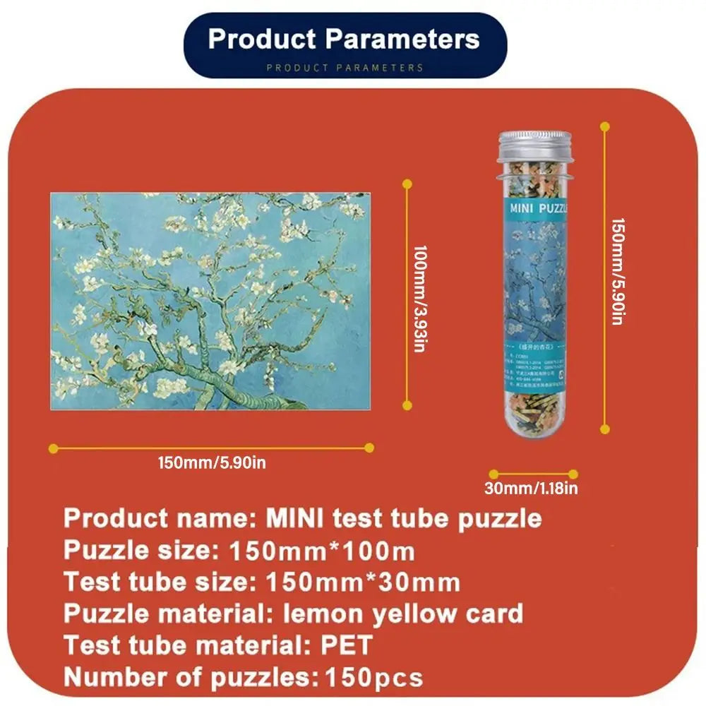 150PCS/Set Creative Oil Painting Jigsaw Puzzles Gifts Mini Puzzle Game Test Tube Decompression Game Adult Children