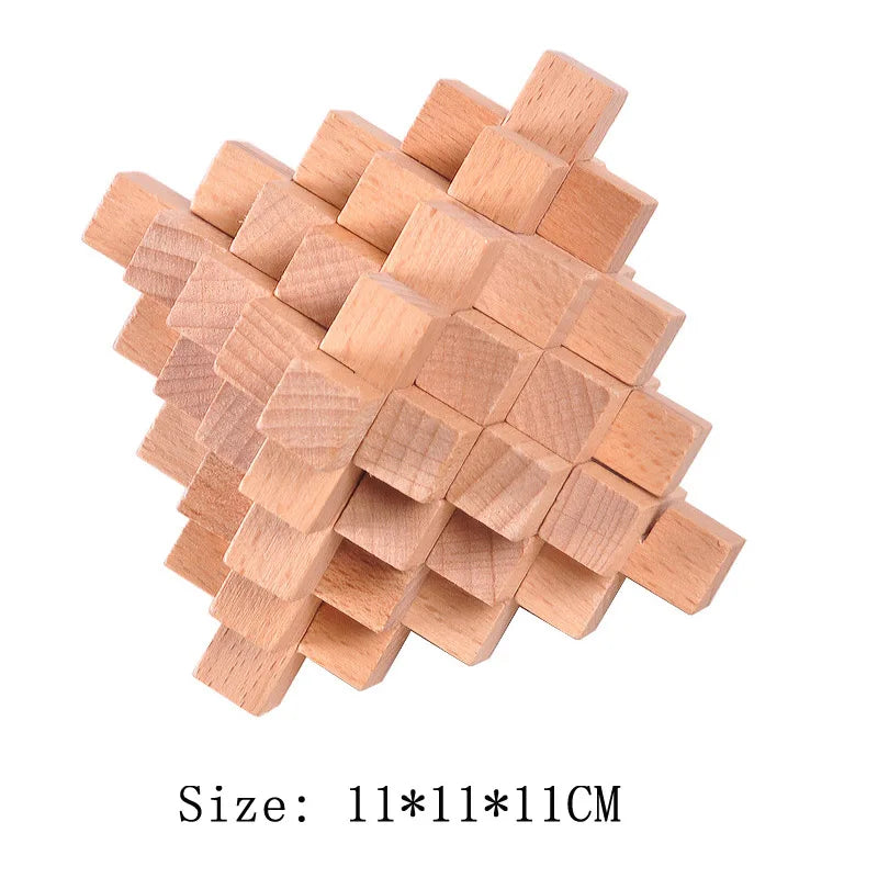 Wooden Luban Lock Unlock Interlock Game Brain Teaser Puzzle Inteligencia Rompecabezas 3D De Madera Montessori Educational Toys