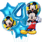 Mickey Mouse Birthday Party Decoration Blue Mickey Tableware Cups Plates Balloons Backdrop Pannents Gift Bag Kids Party Supplies
