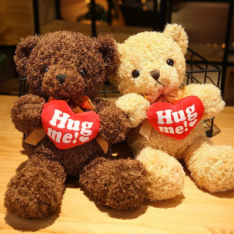 Cute Teddy Bear Plush Toy Stuffed  Animal Bear with Weater/Heart Soft Doll Kids Toys Birthday Gift