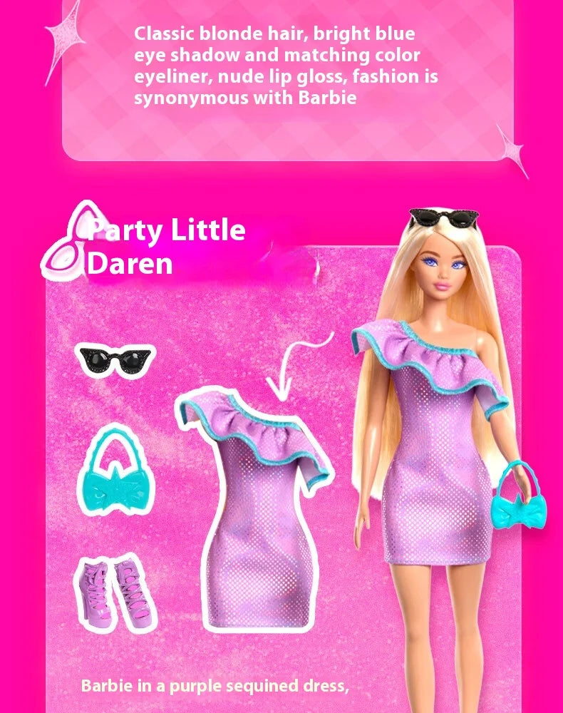 Authentic Barbie Doll with Odile Face Mold Toy Princess Charm Box Set for Girls Imaginary Play Birthday Gift Doll Figure