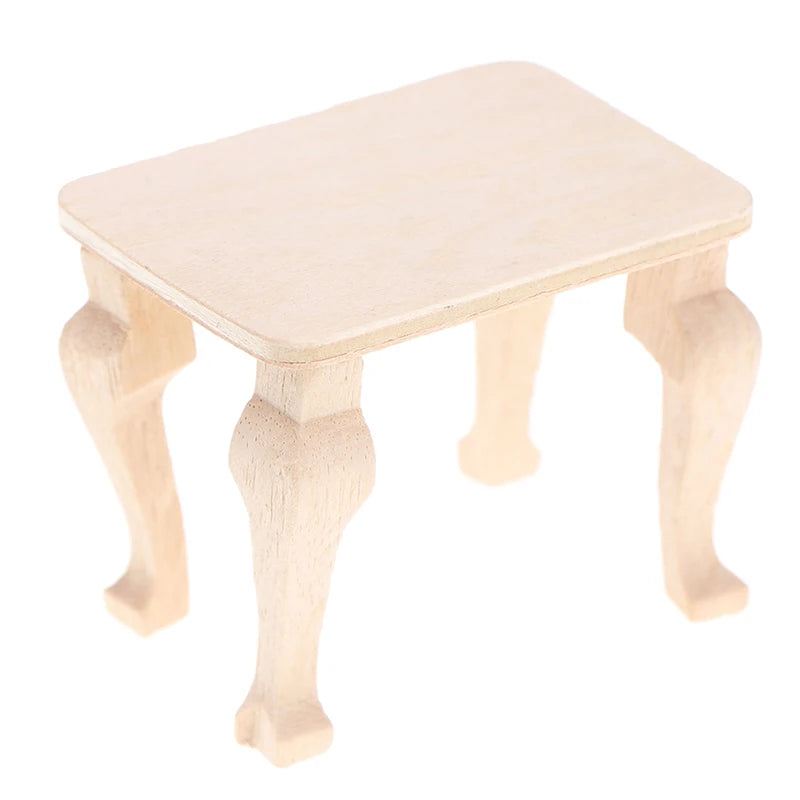 DIY Mini Wooden Table Furniture Toys 1:12 Dollhouse Miniature Accessories Doll House Decor Baby Toys