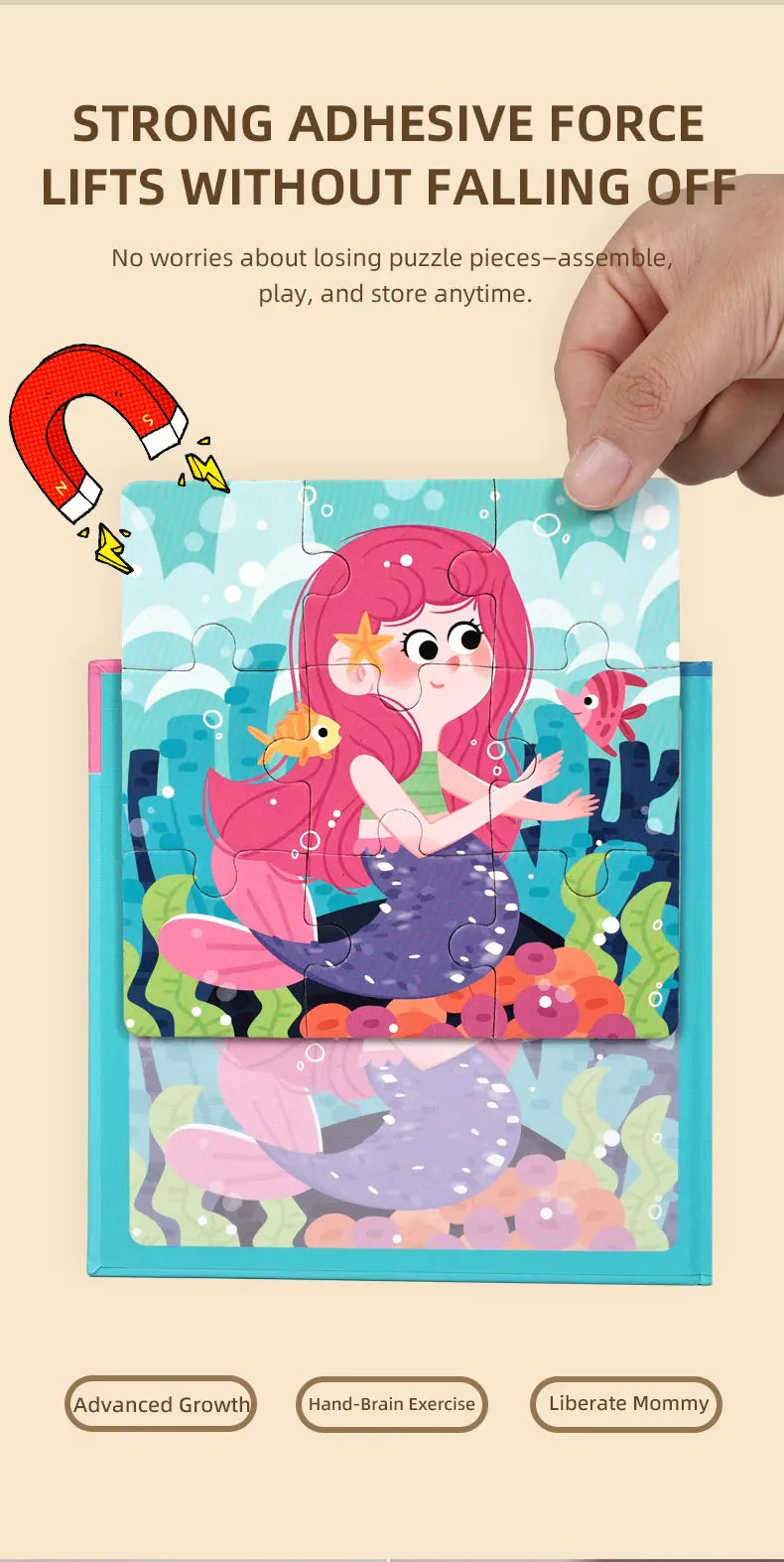 New Kids Magnetic Puzzle Games - Quiet Cartoon Animal Jigsaw Book Montessori Baby Educational Toy Early Learning Children's Gift