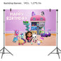 Gabby Dollhouse Cats Birthday Party Supplies Disposable Tableware Plates Cup Napkin Banner Tablecloth Cake Decoration Kids Gifts