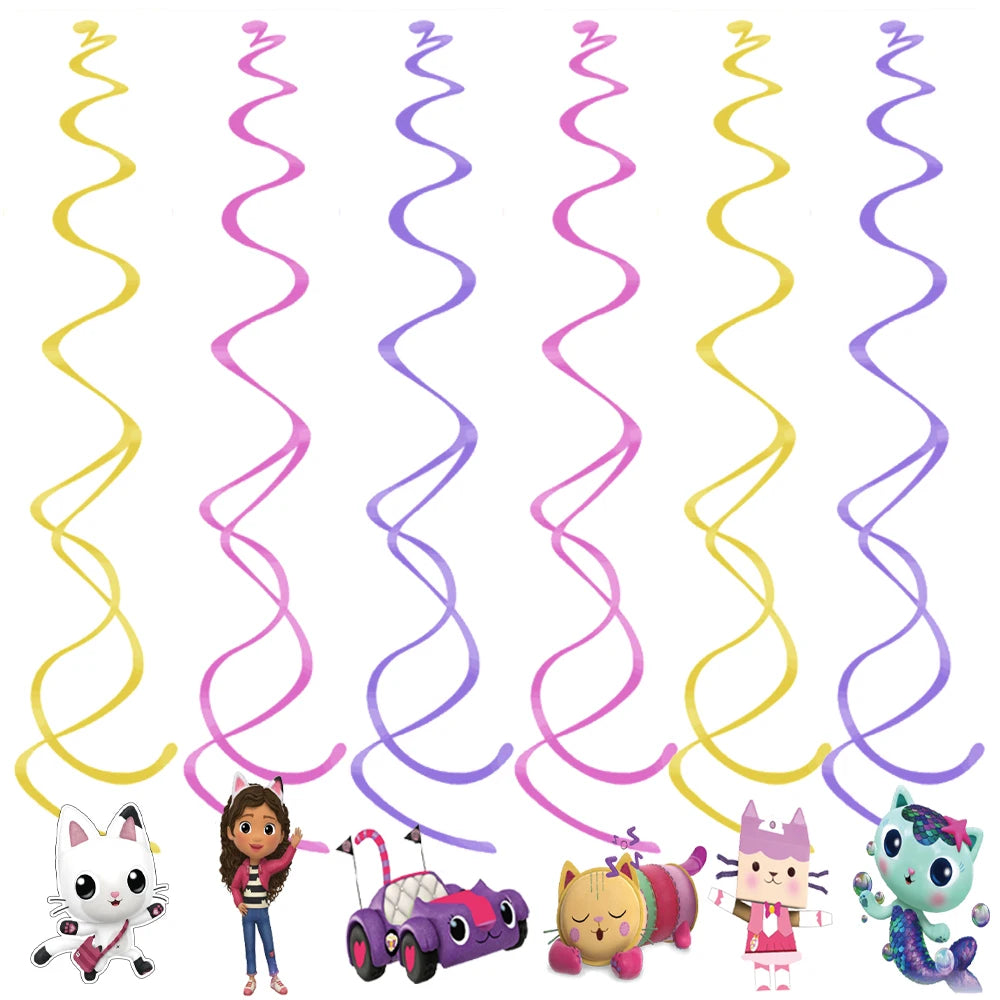 Gabby Dollhouse Cats Birthday Party Supplies Disposable Tableware Plates Cup Napkin Banner Tablecloth Cake Decoration Kids Gifts