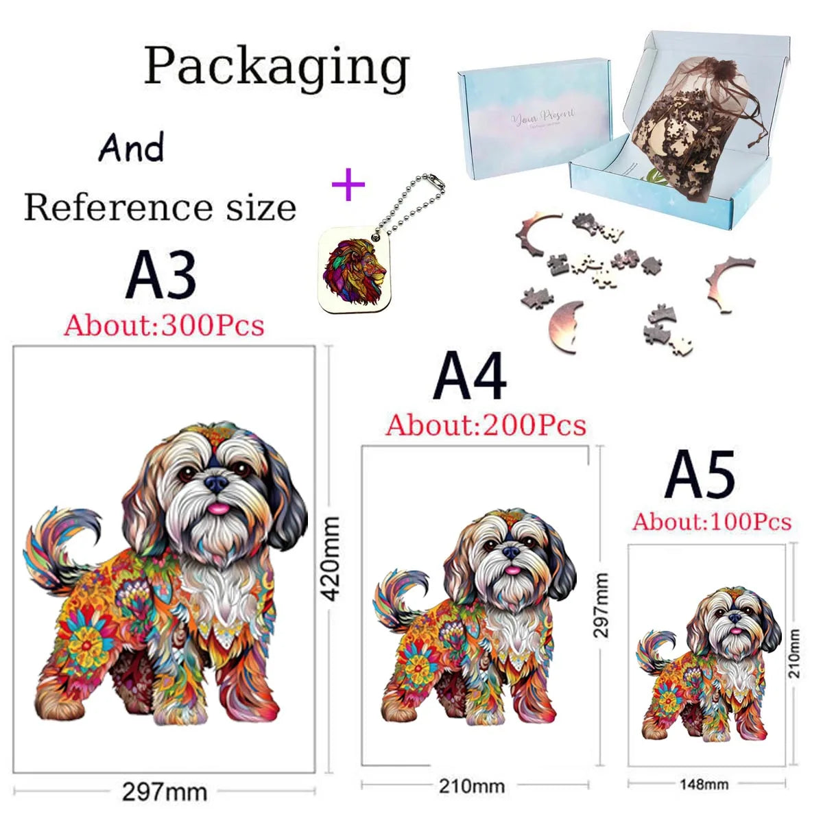 Dog Series Wooden Jigsaw Puzzles Art Unique Animal Shaped Puzzle Diy Leisure Game for Adults Kids Family Home Decor