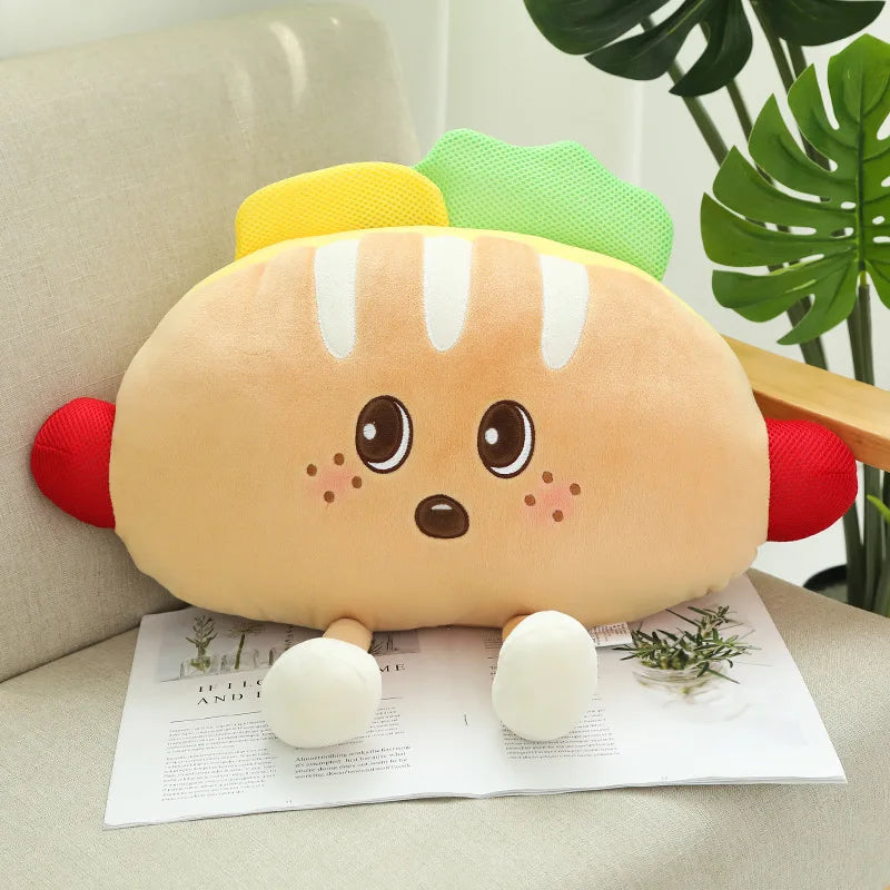 Chips Chicken Leg Fries Food Pillow Pizza Snack Plush Toy Bed Soft Doll Cusion Creactive Valentine's Day Birthday Gift Plushie