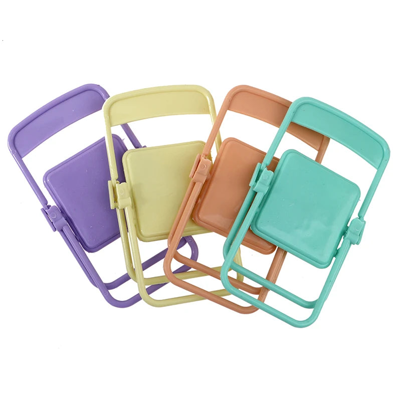 1Pc Mini Chair 1:12 Dollhouse Miniature Chair Plastic Armchair Folding Chair Simulation Furniture Doll House Decor Accessories