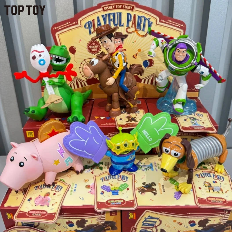 TOP TOY Disney Toy Story Playful Moment Series Blind Box Cute Woody Model Cartoon Decorative Figure Children's Toy Birthday Gift