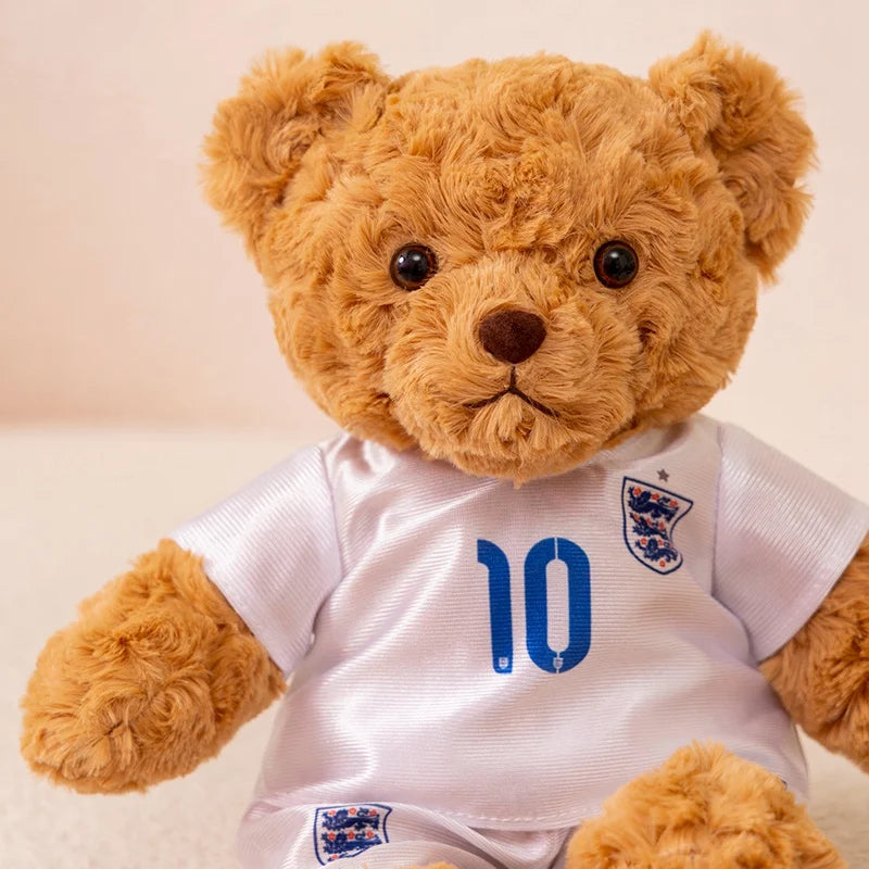 35cm Football Bear Plush Toy Cuddly Teddy Bear Soft  Stuffed Plush Animal Teddy Bear Doll Detachable jersey