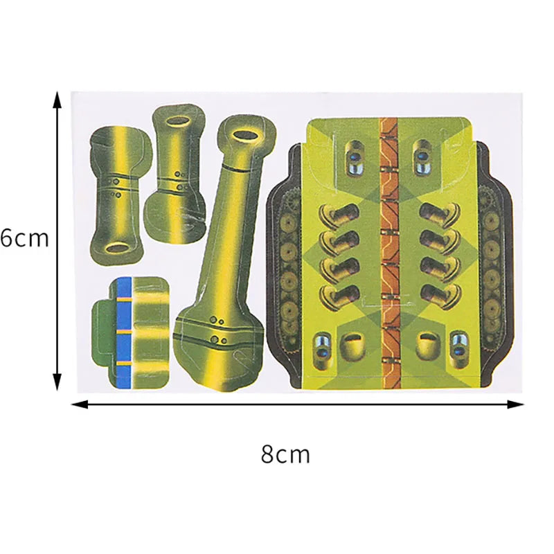 Simulated Tank Car 3D Paper Jigsaw Puzzles Toys Mini Foam Building Block Assemble Model Crafts Kids Boys Classroom Rewards Gifts