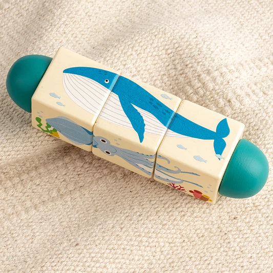 Wooden Forest Animals Marine Animals Rotating Puzzles Fine Motor Training Animal Cognition Matching Puzzle Educational Toys