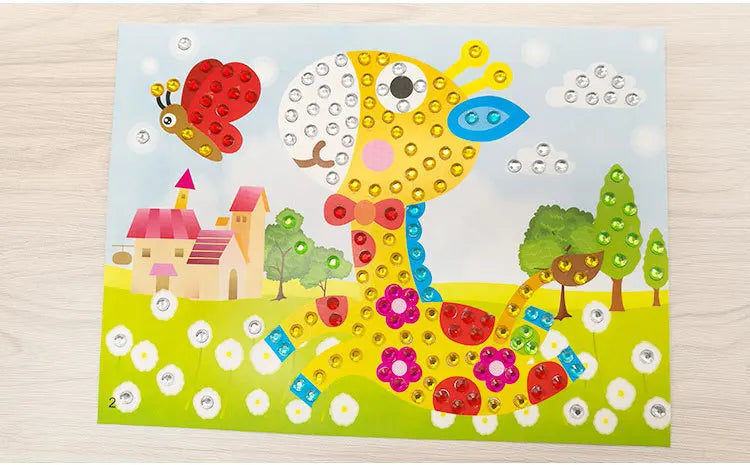 Kids Handmade DIY Diamond Stickers Crystal Paste Painting Puzzle Toys Children Cartoon Creative Sticker Art