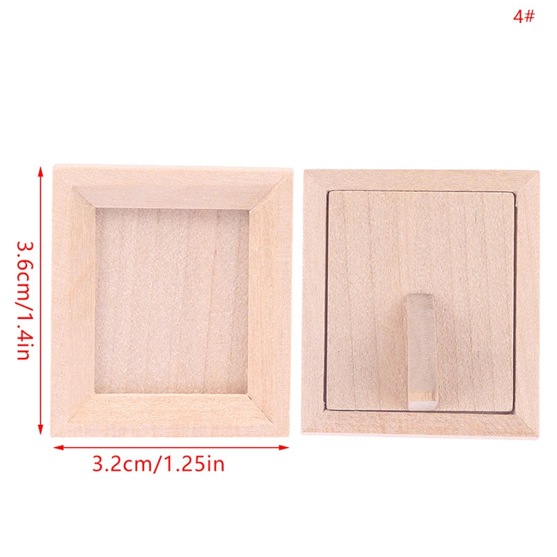 1:12 Dollhouse Miniature Photo Frame With Rear Cover Simulation Furniture Model Living Scene Decor Toy Doll House Accessories