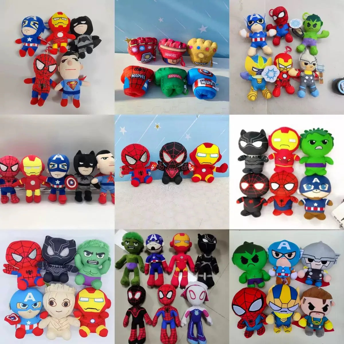 HOTSALE* 25-30cm Marvel Movie Dolls Spiderman Ironman Batman Superman Plush Toys Soft Stuffed Hero Captain America Best Gifts