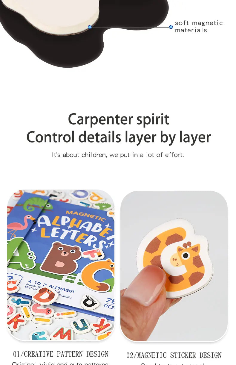 Montessori Busy Quiet Book English Magnetic Letters Card Pairing Exercise Puzzle Spell Games Educational Toys For Children Gifts