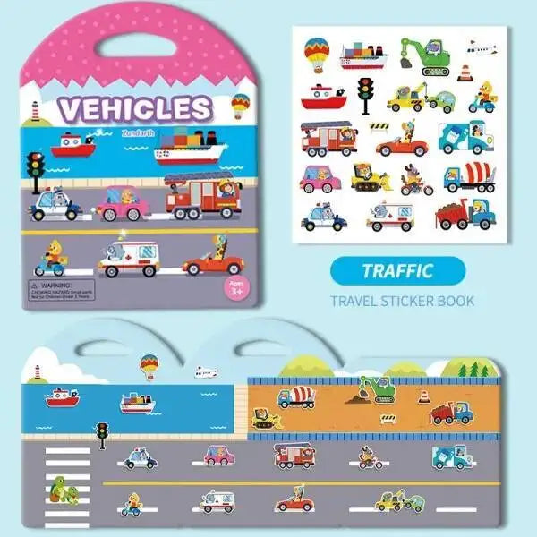 Reusable Sticker Books for Kids Jelly Bubble Scene Stickers DIY Puzzle Game Educational Learning Classic Toys for Children Gift