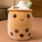 Kawaii Milk Tea Cup Plush Pillow 23cm Stuffed Food Fruit Boba Doll Ultrasoft Stuffed Plush Tea Shop Kids Toys Birthday Gift