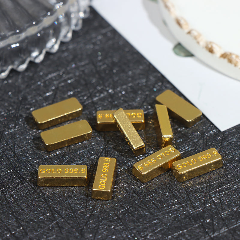 10pcs/set 1:12 Dollhouse Miniature Gold Bars Coin Model Doll House Decor Toys