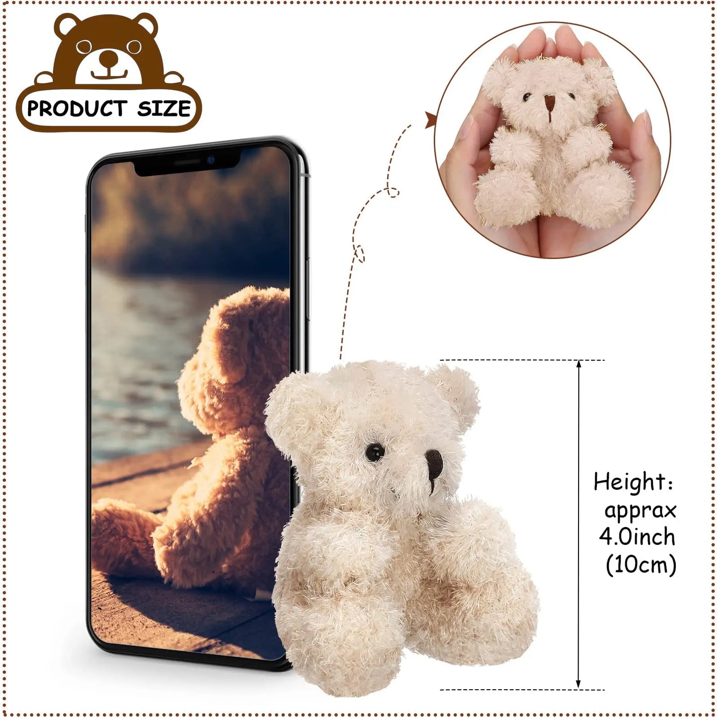 10-30Pcs Mini Plush Bears Small Bear Stuffed Animal Toys Tiny Fuzzy Bear Soft Bear Stuffed Doll for Birthday Gifts Party Favors