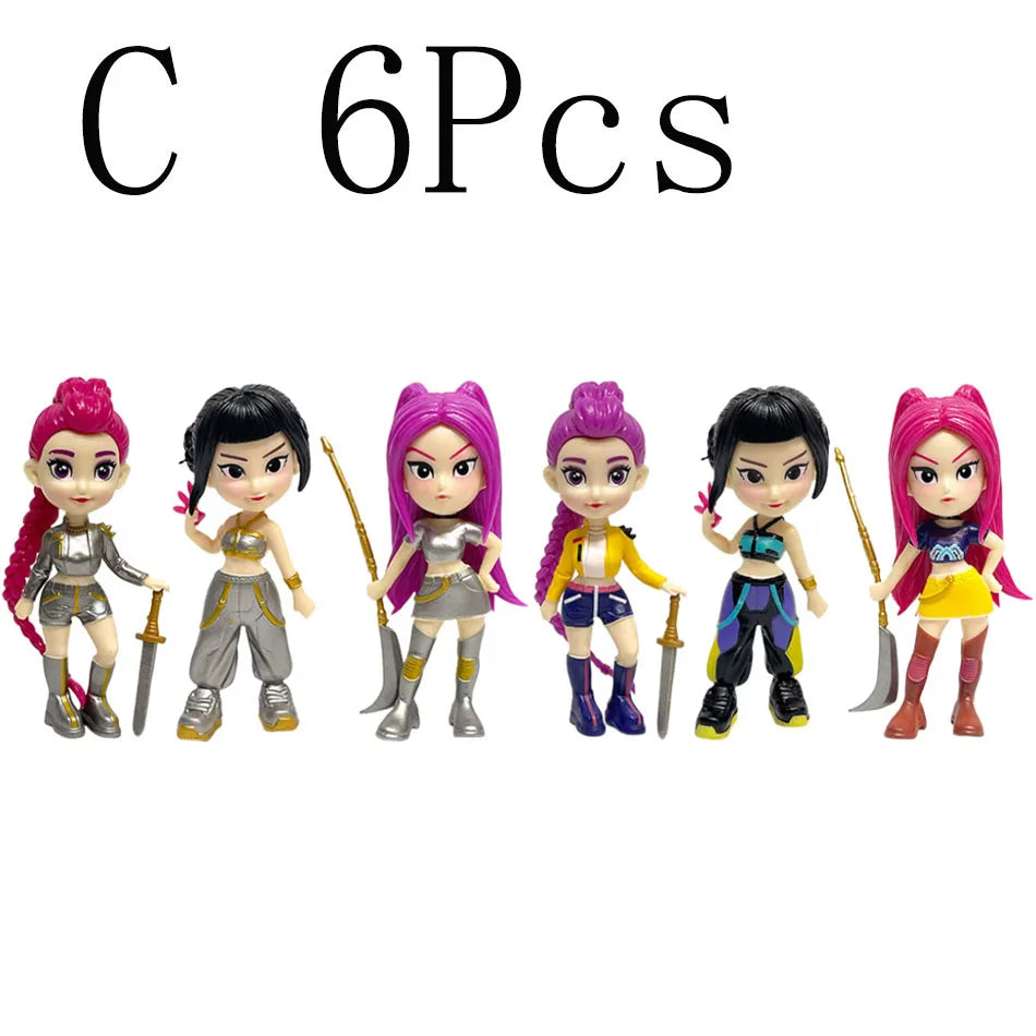 High Quality Kpop Devil Hunter Rumi Zoe Mira anime polyvinyl chloride character collection desktop trinkets Childrens