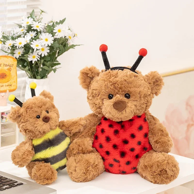 Lovely Bartholomew Bear Plushies Bee Coccinellidae Bear Stuffed Animal Plush Toy Soft Brown Bear Doll Xmas Gifts Girl
