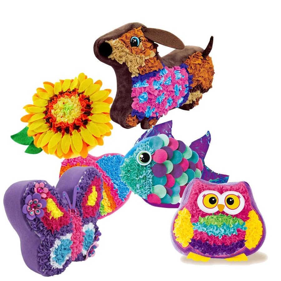 DIY Plush Pillow Children Handmade Pillow Material Package Soft Toy Kawaii Cute Doll Kids Puzzle Craft Toys Kits Gifts for Girls