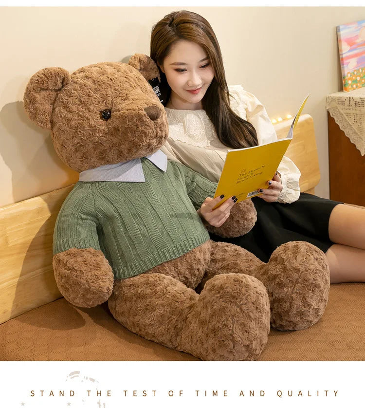 Brown Bear Toy Princess Plush Doll A Bear In A Sweater A Girl'S Birthday Present Boy'S Couch Pillow Bear Doll 30cm And 40cm