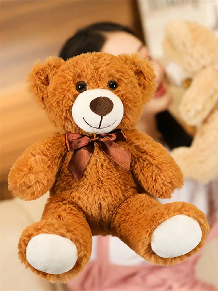 35CM Cute Colorful Bow Tie Bear Doll Plush Toy Hug Bear Doll Children Birthday Gift Pillow Teddy bear Home Living Room Bedroom