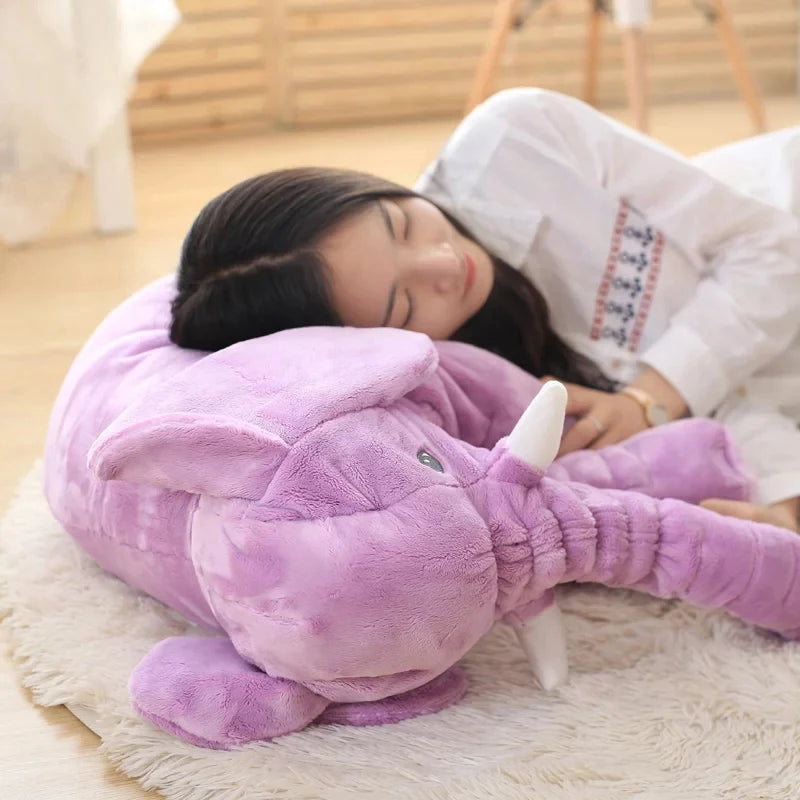 40cm 60cm 80cm Kawaii Plush Elephant Doll Toy Kids Play Back Cushion Cute Stuffed Elephant Child Accompany Doll Xmas Gift