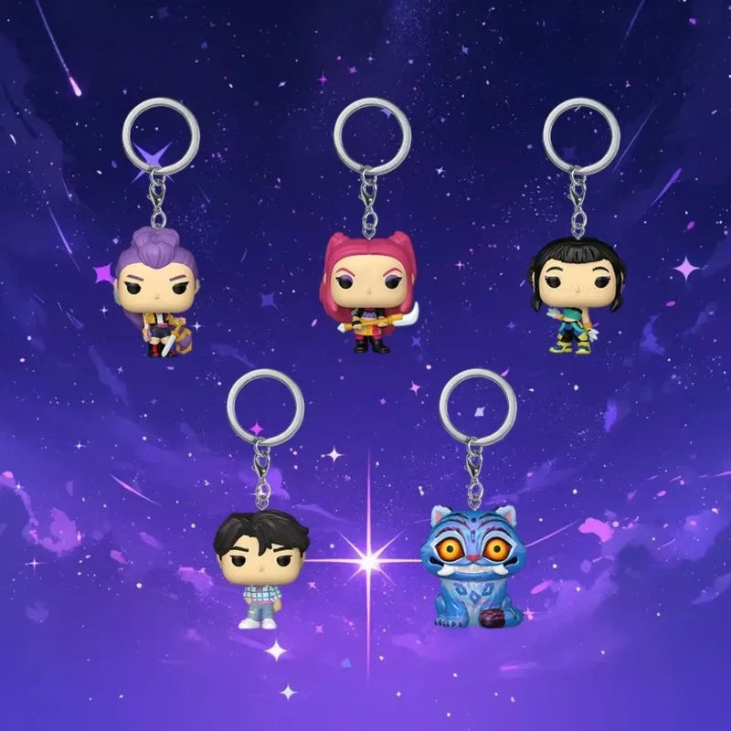 Genuine FunkoPOP K-Pop: Demon Hunters Keychain Cartoon Rumi Pendant Charm Anime Merchandise Holiday Gift Decoration Trendy Toy