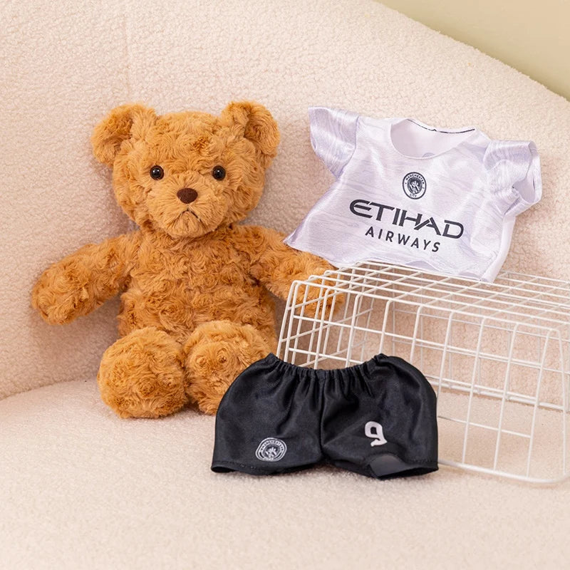 35cm Football Bear Plush Toy Cuddly Teddy Bear Soft  Stuffed Plush Animal Teddy Bear Doll Detachable jersey