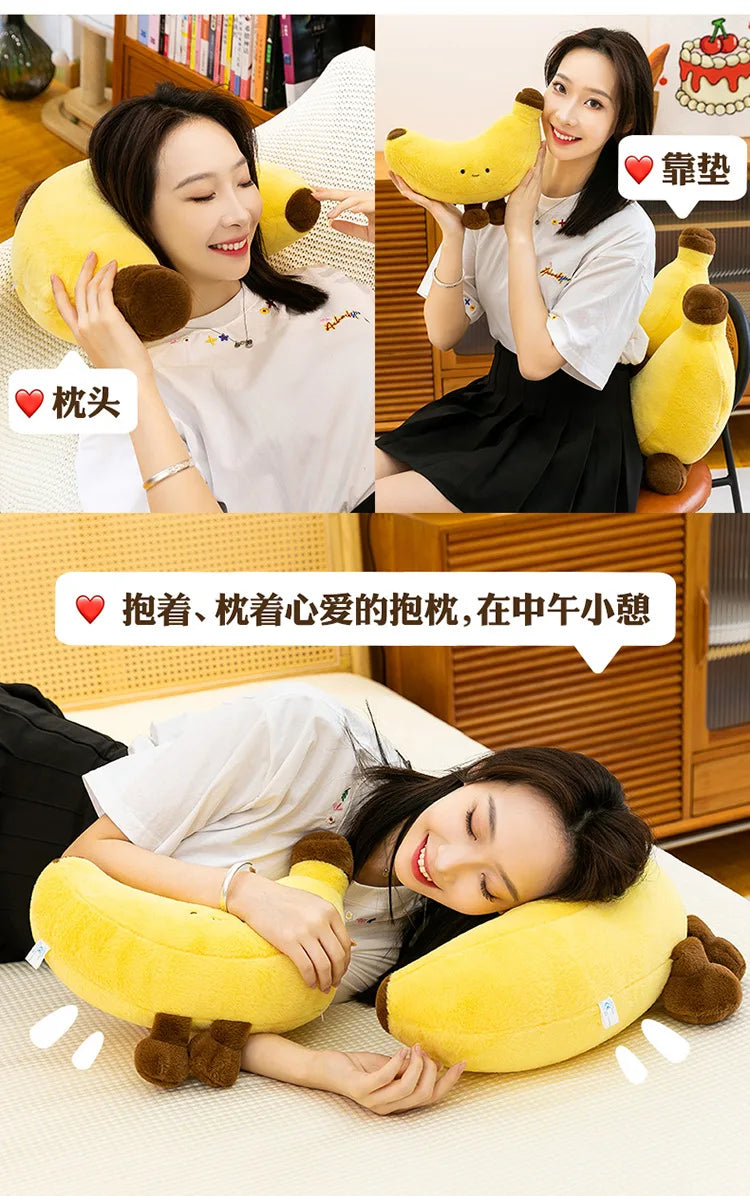 Simulated Fruit Doll Fun Long Leg Banana Children's Doll Pillow Soft and Comfortable Funny Doll Gift