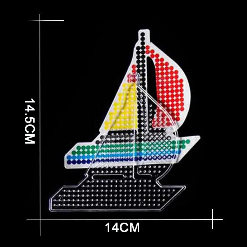 5mm Hama Beads Template with Color Paper Plastic Stencil Jigsaw Perler Puzzles Pixel Beads Diy Transparent Shape Puzzle Pegboard