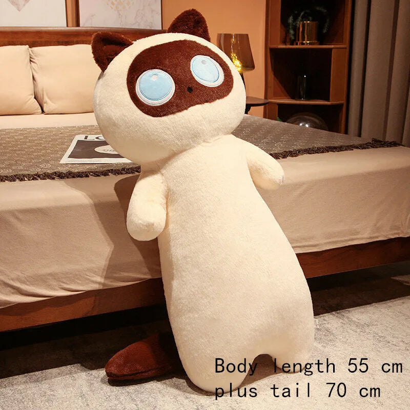 Big Lovely Soft Long Cat Plush Toys Office Cute Pillow Nap Sleep Home Comfort Cushion Kids Doll For Kids Girl Gift New Black Cat