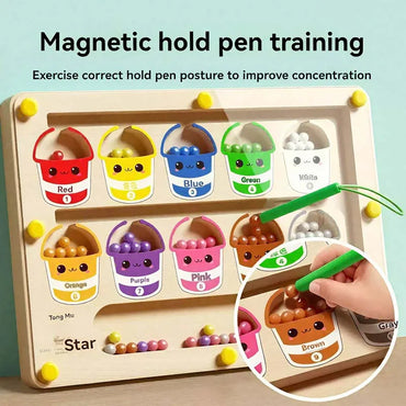 New 3D Kid Magnetic Labyrinth Ball Stem Fine Motor Skill Builder for Preschoolers Age 3-4 Interactive Early Education Puzzle Toy