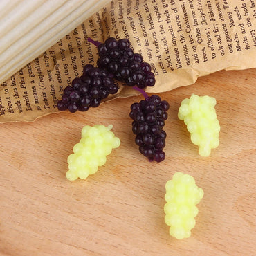 6Pcs/set 1:12 Dollhouse Miniature Purple Green Grape Dollhouse Food  Doll House Accessories Toys