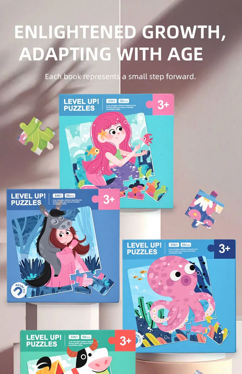 New Kids Magnetic Puzzle Games - Quiet Cartoon Animal Jigsaw Book Montessori Baby Educational Toy Early Learning Children's Gift