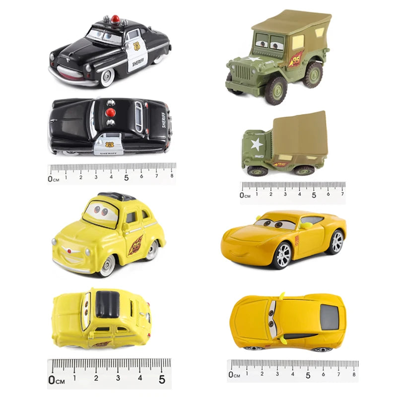 Disney Pixar Car Lightning McQueen mini Dr. Damage Arvy Mater Sarge Sherlff Luigi Alloy Diecast Car Toy Children's Birthday Gift