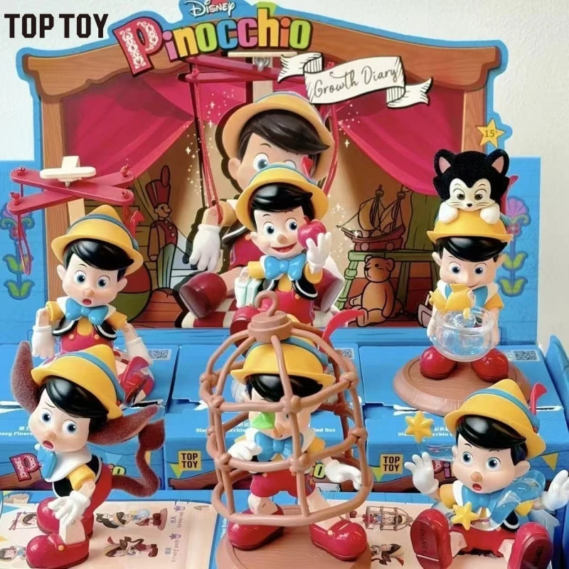 TOP TOY Disney Pinocchio Growth Diary Series Blind Box Animation Desktop Ornaments Cute Children's Toys Figures Birthday Gifts