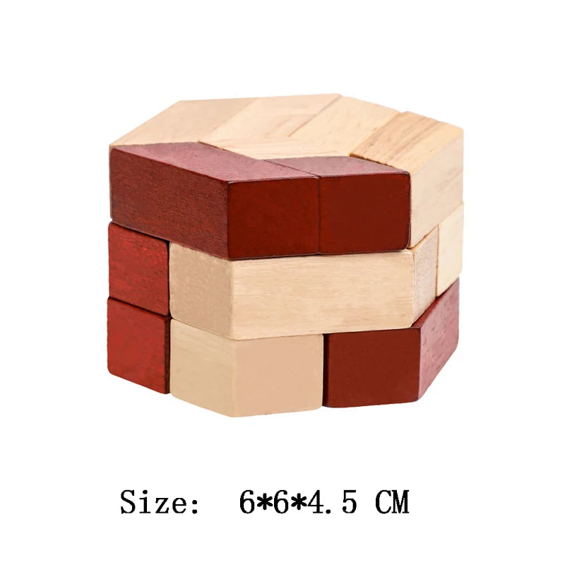 Wooden Luban Lock Unlock Interlock Game Brain Teaser Puzzle Inteligencia Rompecabezas 3D De Madera Montessori Educational Toys