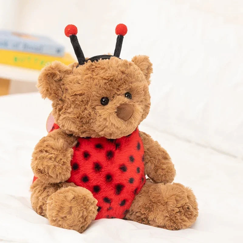 Lovely Bartholomew Bear Plushies Bee Coccinellidae Bear Stuffed Animal Plush Toy Soft Brown Bear Doll Xmas Gifts Girl